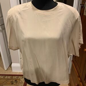 Chaus Silk Cream Short Sleeve Women's Top